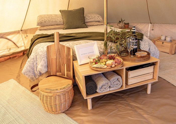 Outback Almonds glamping tent - Credit: Eddie Ablett, Mallee Media